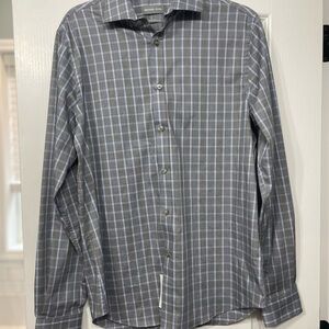 Michael Kors Gray Plaid Button Down Shirt
